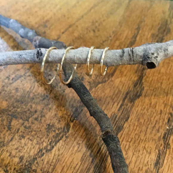 NEW Solid 14K Gold Endless Hoops, 10mm - Picture 3 of 7